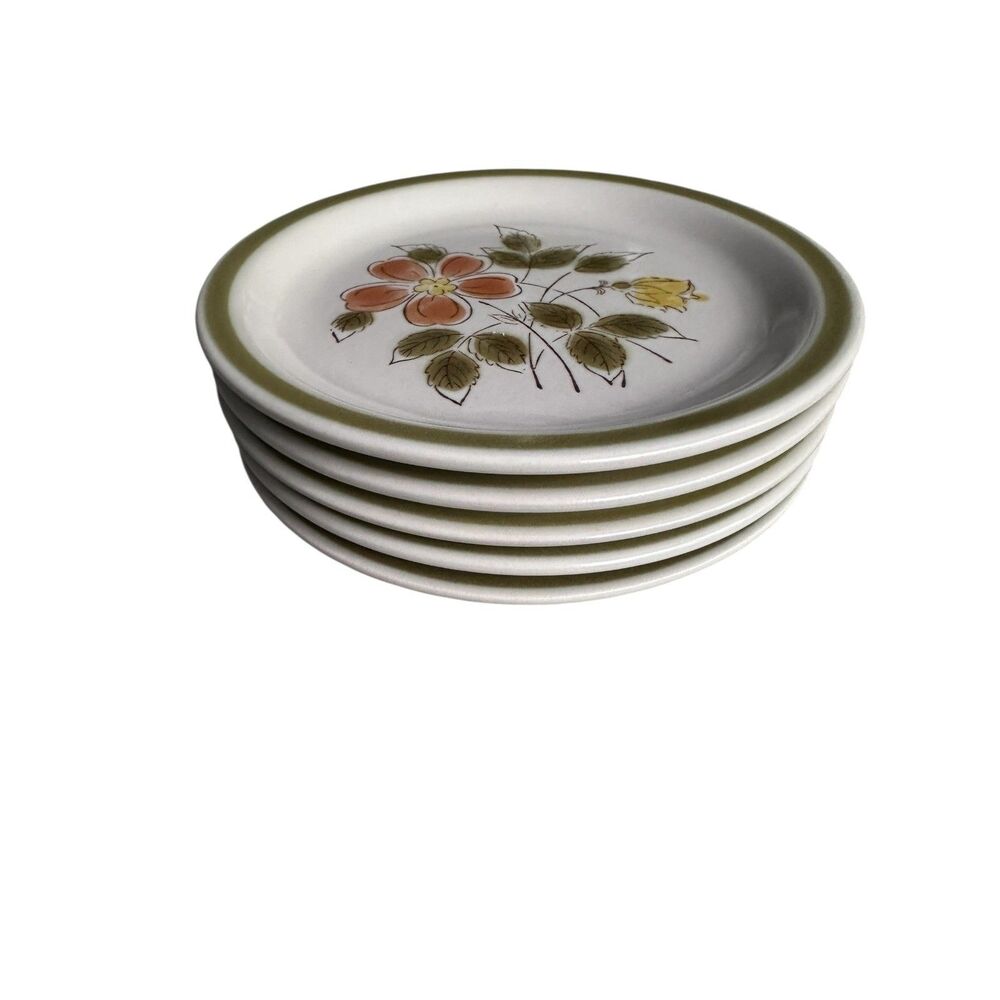Vintage Collectible Wild Flower Japan Plate Stoneware Small Side Plate 6.25”